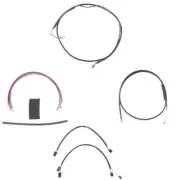 Black +4" Cable & Brake Line Cmpt Kit 2014-2016 Harley-Davidson Road King w/ABS