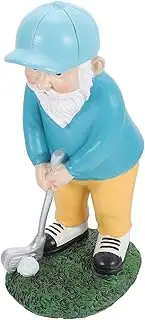 Dwarf Ornaments Golfing Dwarf Statue Golfing Gnome Statue Miniature Garden Ornament Gnome Decorations for Home Gnome Statues Yard Decor Out Door Decor Outdoor Synthetic Resin