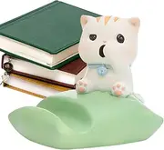 Cat Phone Stand - Cat Figurine Phone Holder | Lovely Resin Crafts with Non-Slip Base Stable Support for Dashboard Boat Lazy Hands-Release Cradle