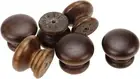 6Pcs 1.26'' Black Walnut Single Hole Cabinet Knobs for Drawers,Dressers