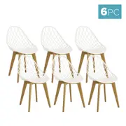 Jonah Beech Wood Dining Chair(Set of 6) Cream White