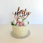 Acrylic Rose Gold 'forty two' Birthday Cake Topper