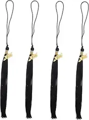 BELLIFFY 4pcs Graduation Hat Tassels with Tag Academic Graduation Accessories for Ceremony Parties Unique Pendant Present for Graduates