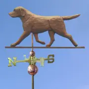 Chocolate Labrador Retriever Hand Carved Hand Painted Basswood Dog Weathervane