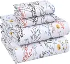 RUVANTI 100% Cotton Sheets Queen Size Set, 4 Pieces, Soft & Breathable Percale W