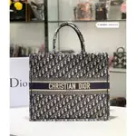 『二手精品』DIOR 迪奧 BOOK TOTE OBLIQUE牛仔藍色刺繡 老花 大號托特包 購物袋 手提包 單肩包