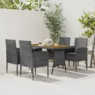 5 Piece Outdoor Dining Set Poly Rattan Grey Patio Furniture Garden Table C 20104