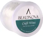 BEADNOVA 1Mm Bracelet String Clear Craft Wire Stretch String Cord for Jewelry Ma