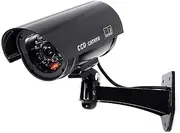 Fake Security Camera, Dummy CCTV Surveillance System with Realistic Red Flashing LED Lights and Warning Sticker Indoor Outdoor Protect Home/Office/Shop/Garage (1PC)