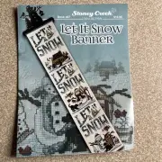 Stoney Creek Cross Stitch KIT Let It Snow Banner Cabin Christmas Dog Sled NEW