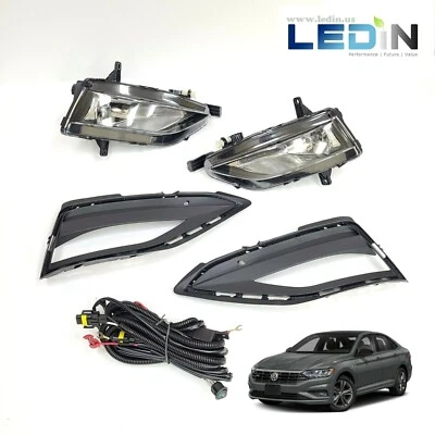 Fog Light Set For 2019 2020 2021 VW Jetta Switch Bezel Wires Halogen Left Right (for: Volkswagen)