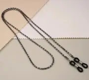Glasses Neck Cord String Lanyard Chain Reading Spectacles Black/Silver Metal