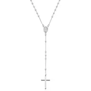 Zamel's Sterling Silver 45cm Rosary Women's Necklace Elegant Jewellery