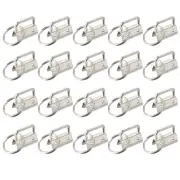 40Pcs 26mm Key Fob Hardware with Keychain Ring for Webbing, Silver Tone