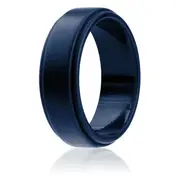 ROQ Silicone Wedding Ring - Step Edge Style - Blue by ROQ for Men - 11 mm Ring