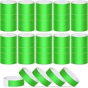500 Pieces Paper Wristband, BetterJonny Disposable Wrist Straps Identification Wristbands Green Admission Bands Waterproof Paper Bracelets Wristbands for Events Party Bar