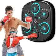Riksam 2024 Upgrade Intelligent Music Boxing Machine, Electronic Boxing Trainer with Gloves, Music Workout Machine with Smart Display Screen Punching Machine for Adults（Blue Light