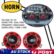 2Pcs Super Horn 12V 110DB Loud Super Horn Snail Car Universal Truck Boat Train (for: Daihatsu)