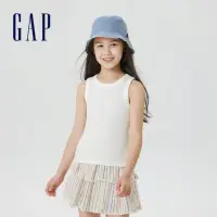 在飛比找momo購物網優惠-【GAP】女童裝 純棉羅紋背心-白色(601440)