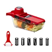 Zs 8983 Vegetable Fruit Slicer Cutter Kitchen Magic Tool Red Peelers & Slicers
