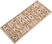 Generic 1 Set DIY Wood Craft Letters Set with Storage Tray Unfinished Rustic Alphabet Wood Chips for Creative Projects Scrapbooking and Early Learning Activities