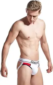 ALL-NEEL Men's Sexy Thong Underwear Low Rise Ice Silk G-String Trunks Briefs
