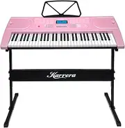 Karrera 61 Keys Electronic Keyboard Piano Music with Stand - Pink