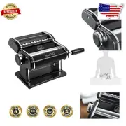 Elegant Black Pasta Machine with Hand Crank - Ideal for Authentic Dishes