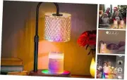 Candle Warmer Lamp with 8 Colors LED Changing and Timer Dimmer, Candle Warmer