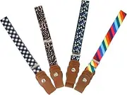 [WOFASHPURET] Adjustable Elastic Boys and Girls Waist Belts 4pcs Fashion Waistband Buckle Stretch Boys and Girls Belts for