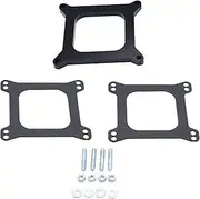 GSKMOTOR Black Carb spacers 1/2" Tall Open Phenolic Carburetor Spacer Compatible with Holley 4150/4160 4bbl. SBC BBC Carb(1 SET)