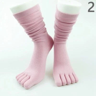 1 Pair Women Girls Stocking Five Toe Finger Socks Knee Length Leg Warmer Soft