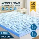 Memory Foam Mattress Topper Single/Double/Queen/King 7-Zone Design 5/8CM Thick