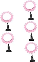 NOLITOY 5pcs Single-Sided Makeup Mirror Desktop Cosmetic Mirror Plastic Pink