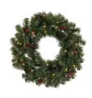 Celebrations Home 24" D Incandescent Prelit Warm White Northern Pine Wreath -