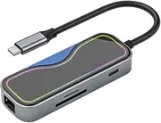 zaqwsx Type-C Docking Station Gigabit Network Port Docking Station HUB Hub Extender USB3.0 Splitter