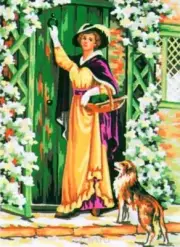 "Lady" Printed Needlepoint Tapestry Canvas Collection D'arts 6038