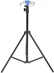 Portable Collapsible IV Pole Stand, Durable Stainless Steel Foldable Pole Stand with 4 Detachable Hook Height Free Adjusted 3 Leg IV Floor Stand for Hospital, Clinic, Wheelchairs