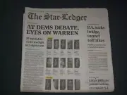2019 JUNE 26 THE STAR-LEDGER NEWSPAPER - DEMOCRATIC CANDIDATES' 2020 DEBATES