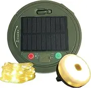 Rechargeable 4 in 1 LED Lamp – Solar Camping Light with Eight Modes, Waterproof Retractable String Light | Portable Outdoor Lantern, Versatile Illumination Tool for Tent Setup, Garden Ambiance, Hiking