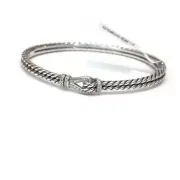 New DAVID YURMAN 4.5mm Loop Pave Bracelet in Sterling Silver & Diamond Large