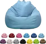 Vivva Stuffed Animal Storage Bean Bag Chair Cover (No Filler) - Stuffable Beanbag Cover-Polyester Beanbag Replacement Cover Without Filling 100X120CM (Light Blue)