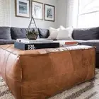 Wonderful Relaxing Leather Moroccan Ottoman Pouf Footstool Pouffe Unstuffed
