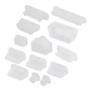 65pcs Laptop Port Duct Cover 13 Types Plugs Caps USB/VGA/Audio Jack/SD, White