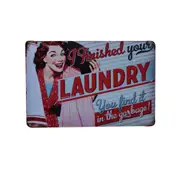 3x Metal Tin Sign I Finished Your Laundry Retro 200x300mm Man Cave