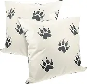 CRILSTYLEO 2pcs Washable Dog Paw Pattern Pillow Protectors Soft Cushion Covers for Home Festivals Parties Adorable Pillowcases for Cozy Living Spaces