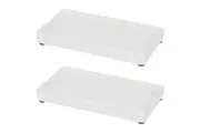 Harbour Housewares Ceramic Soap Dispenser Trays - White - Pack of 2