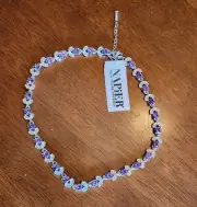 NWT Napier Tanzanite Purple Necklace Adjusts From 16 to 18 in.