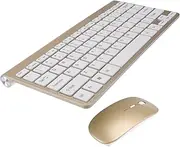 Mipcase 2.4G Wireless Keyboard and Mouse Ultra Thin Keyboard Bundle for Home Office Compatible with Computer Tablet and Phone Compact and Portable Design