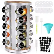 Spice Rack Organizer with Jars Cabinet (20Pcs RevolvingRotating Seasoning Organi